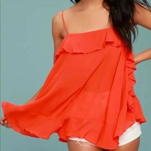 INTIMATELY FREE PEOPLE ORANGE CASCADE CAMISOLE TOP